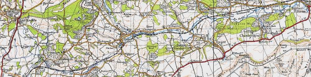 Old map of Upper Chicksgrove in 1940