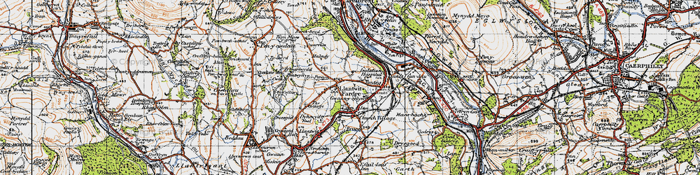 Old map of Upper Church Village in 1947