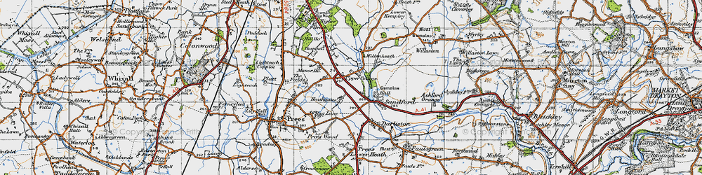 Old map of Upper College in 1947