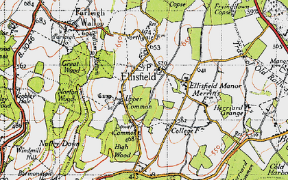 Old map of Upper Common in 1945