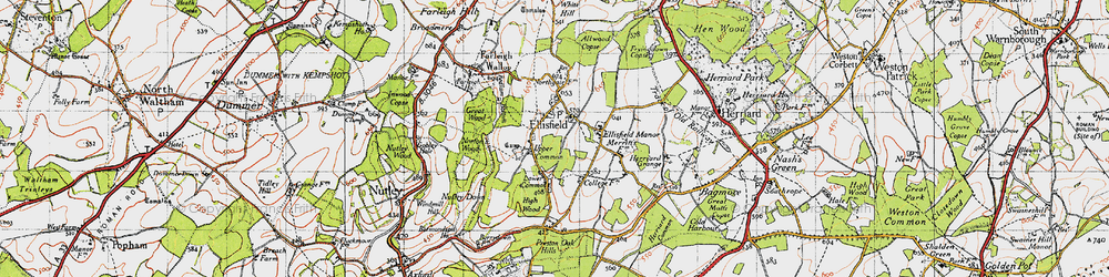 Old map of Upper Common in 1945
