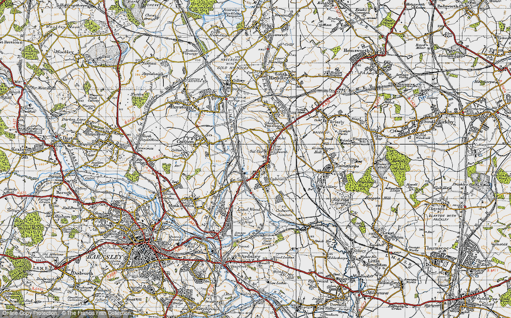 Old Map of Upper Cudworth, 1947 in 1947