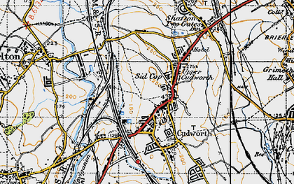 Old map of Upper Cudworth in 1947