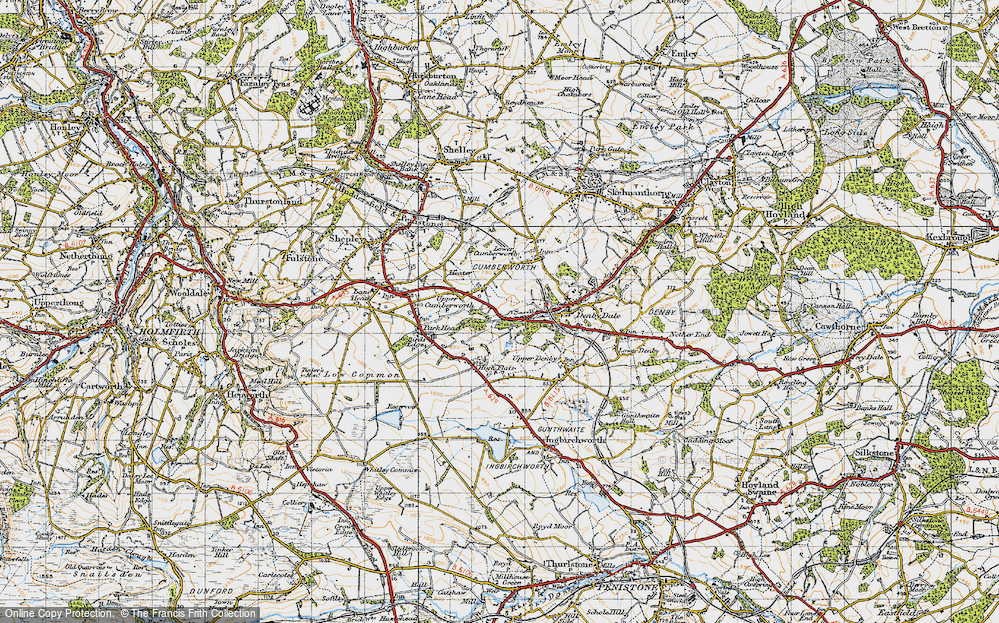 Old Map of Upper Cumberworth, 1947 in 1947