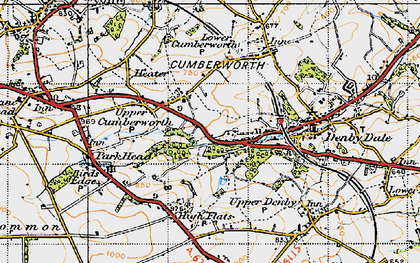Old map of Upper Cumberworth in 1947