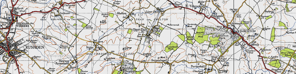 Old map of Upper Dean in 1946