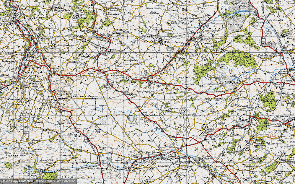 Old Map of Upper Denby, 1947 in 1947