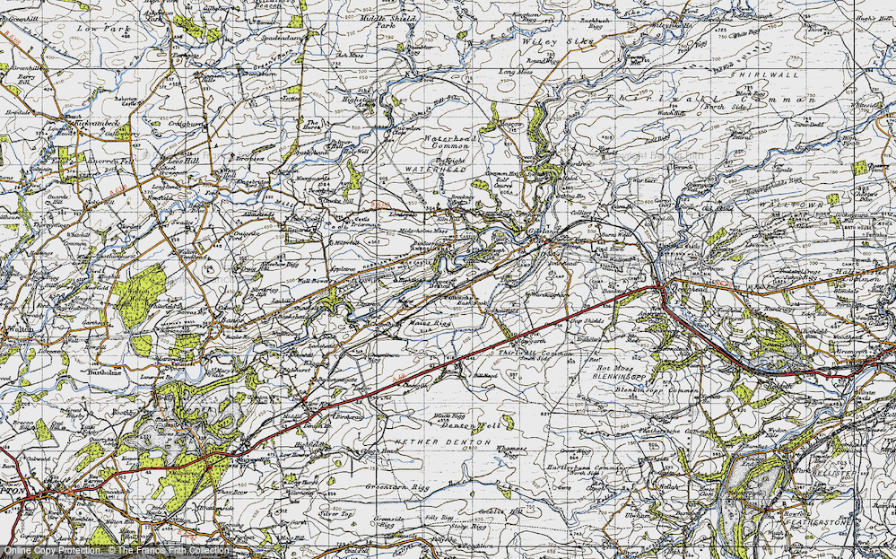 Old Map of Historic Map covering Birdoswald in 1947