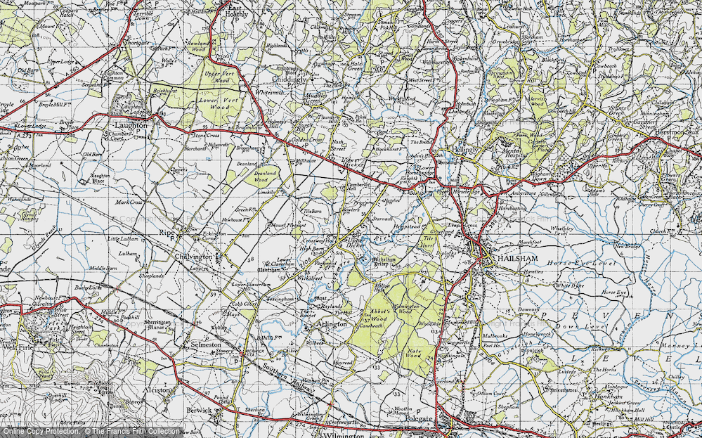 Old Map of Upper Dicker, 1940 in 1940