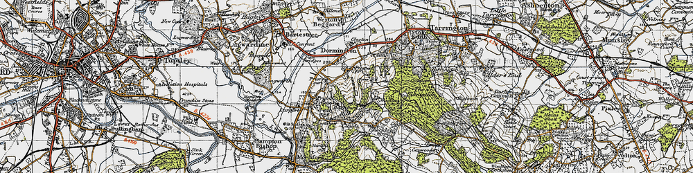 Old map of Upper Dormington in 1947