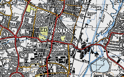 Old map of Upper Edmonton in 1946