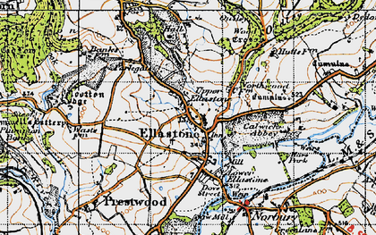 Old map of Upper Ellastone in 1946