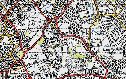 Old map of Upper Elmers End in 1946