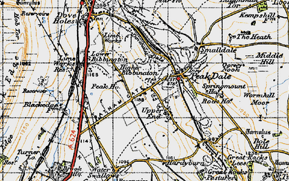 Old map of Bibbington in 1947