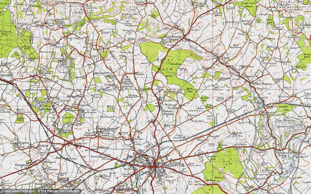 Old Map of Upper Enham, 1945 in 1945