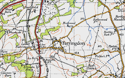 Old map of Bush Down in 1940