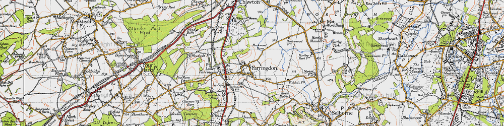 Old map of Bush Down in 1940