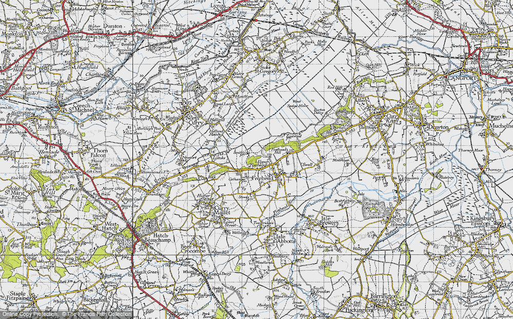 Old Map of Upper Fivehead, 1945 in 1945