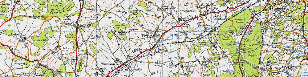 Old map of Yarnhams in 1940