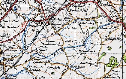 Old map of Upper Gambolds in 1947