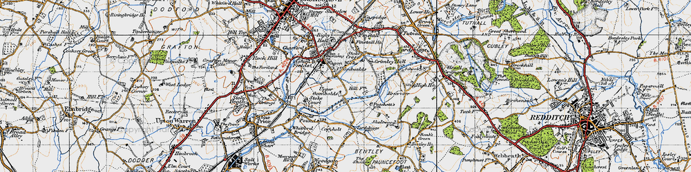 Old map of Upper Gambolds in 1947