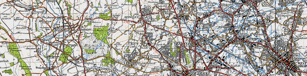 Old map of Upper Gornal in 1946