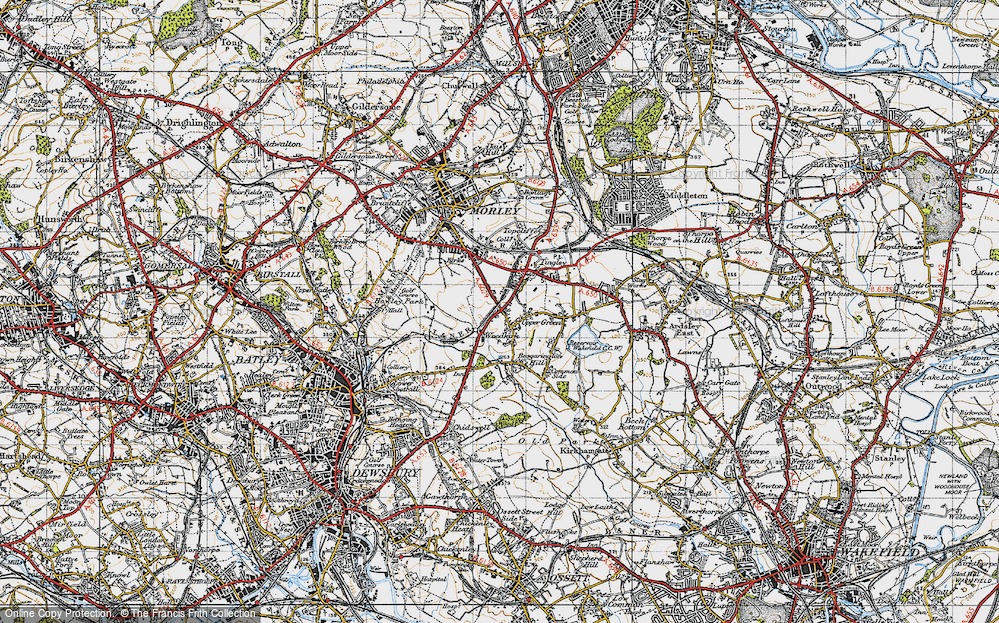 Old Map of Upper Green, 1947 in 1947