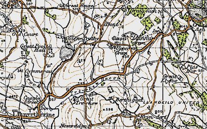 Old map of Brynderi in 1947