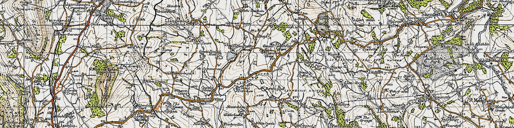 Old map of Upper Green in 1947