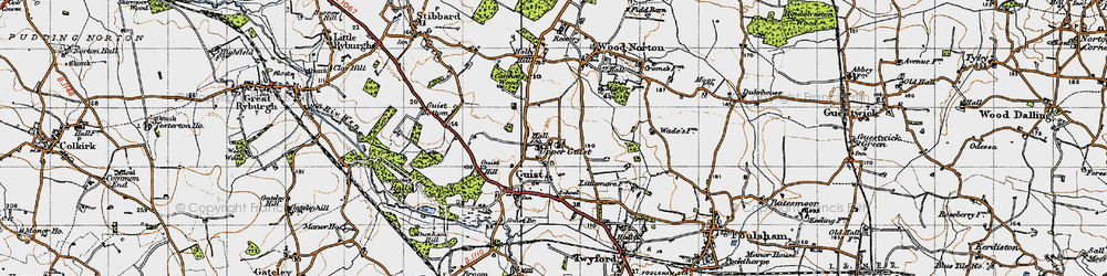 Old map of Upper Guist in 1946