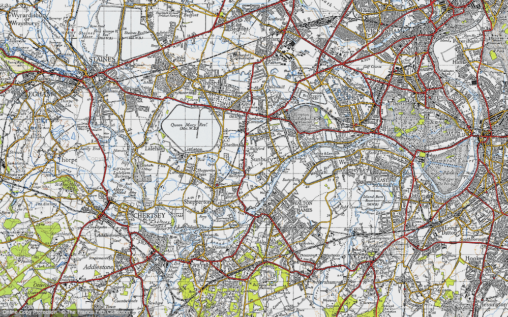 Old Map of Upper Halliford, 1940 in 1940