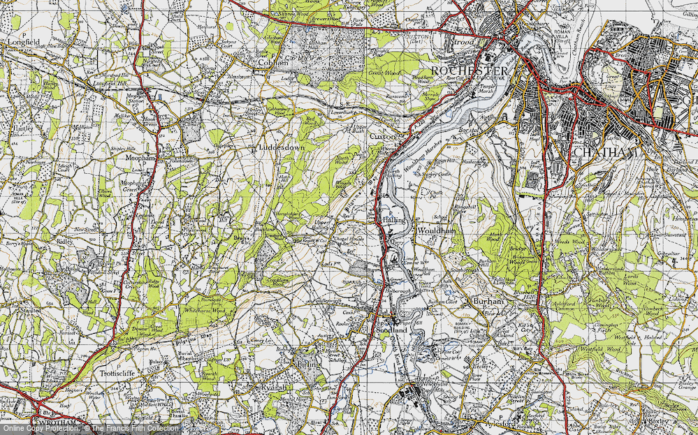 Old Map of Upper Halling, 1946 in 1946