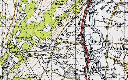 Old map of Upper Halling in 1946