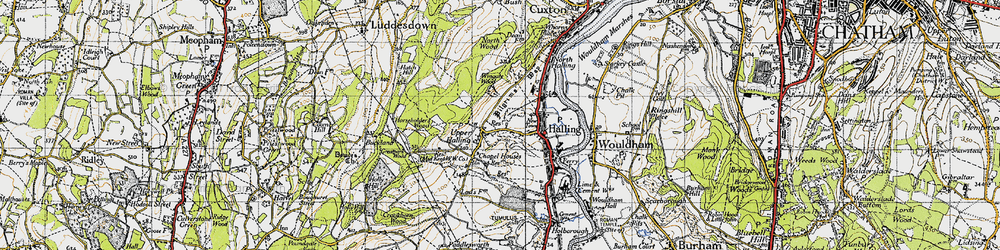 Old map of Upper Halling in 1946