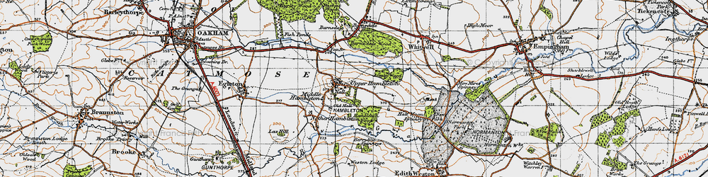 Old map of Upper Hambleton in 1946
