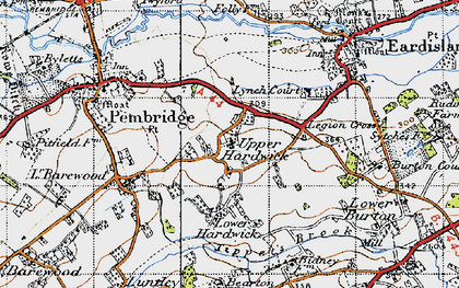 Old map of Upper Hardwick in 1947
