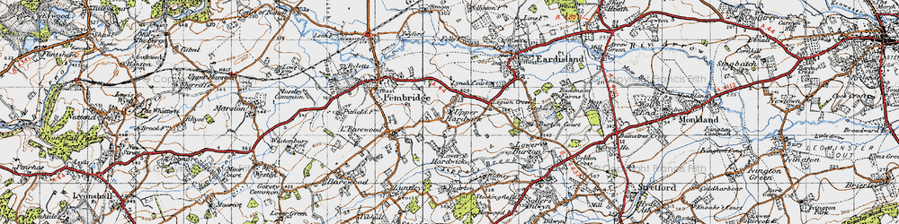 Old map of Upper Hardwick in 1947