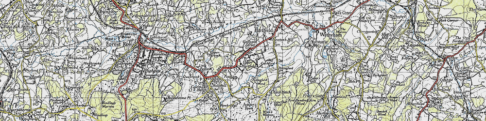 Old map of Upper Hartfield in 1946