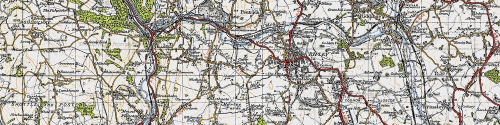 Old map of Upper Hartshay in 1946