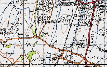 Old map of Upper Haselor in 1946