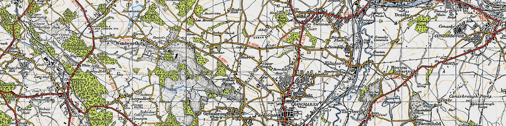 Old map of Upper Haugh in 1947