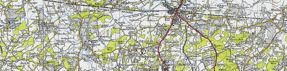 Old map of Upper Hayesden in 1946