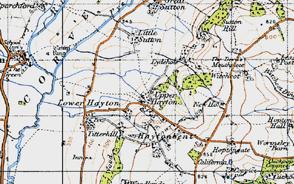 Old map of Upper Hayton in 1947