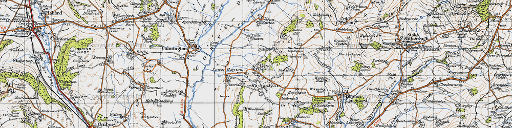 Old map of Upper Hayton in 1947
