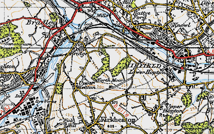 Old map of Upper Heaton in 1947