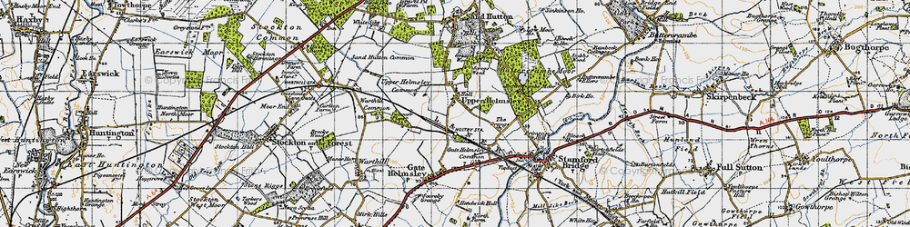 Old map of Upper Helmsley in 1947