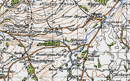 Old map of Upper Hergest in 1947