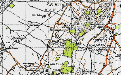 Old map of Upper Hill in 1946