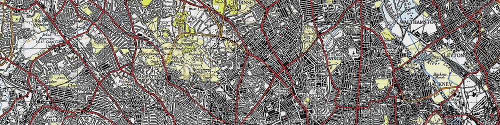 Old map of Upper Holloway in 1945