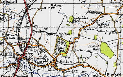 Old map of Upper Holton in 1946